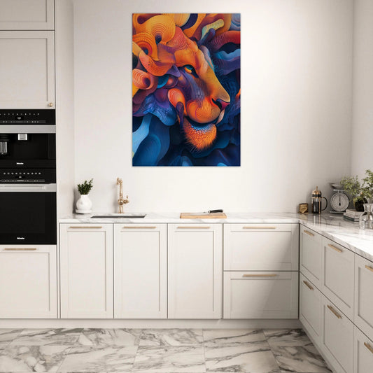 Abstract colorful lion poster - Sillystroke