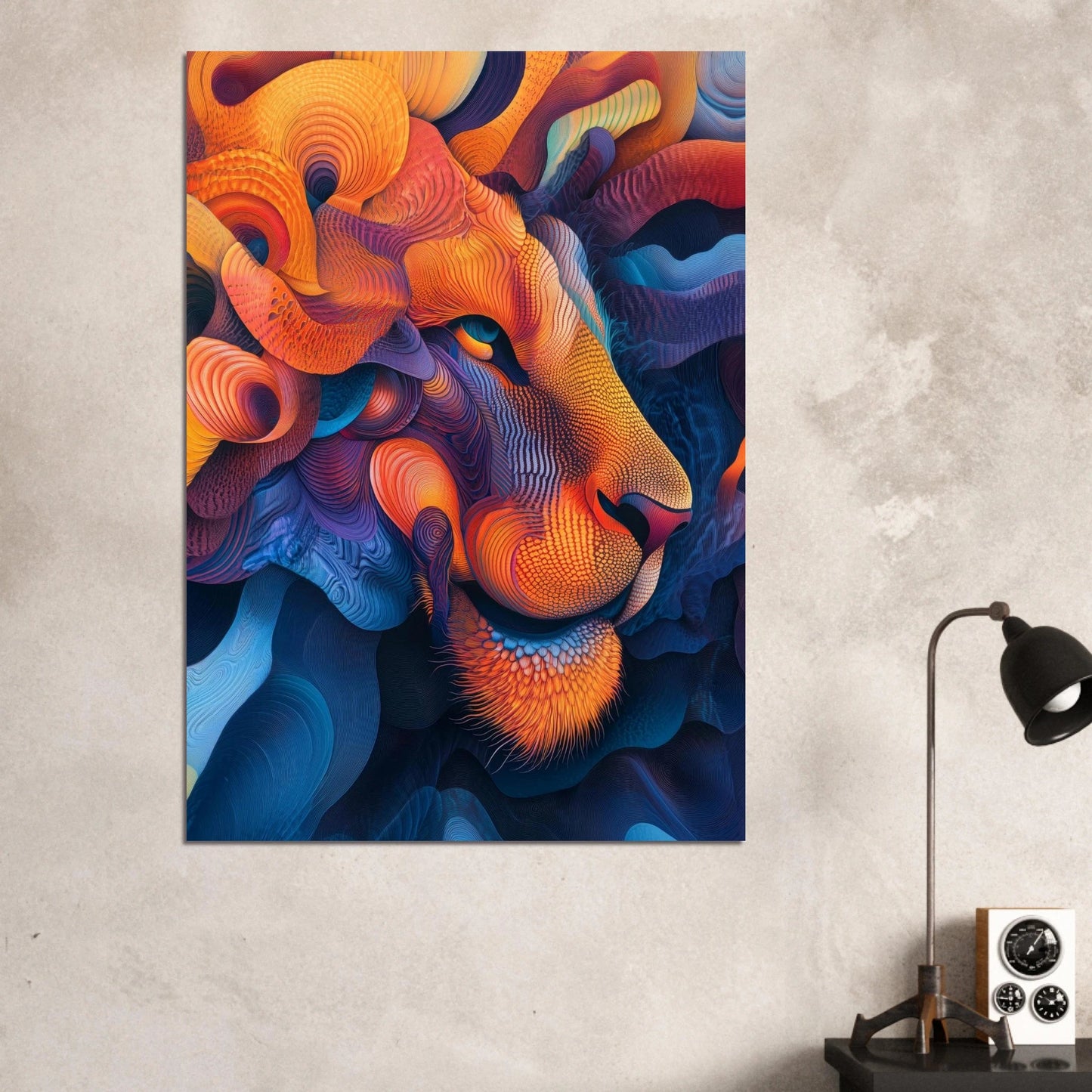 Abstract colorful lion poster - Sillystroke