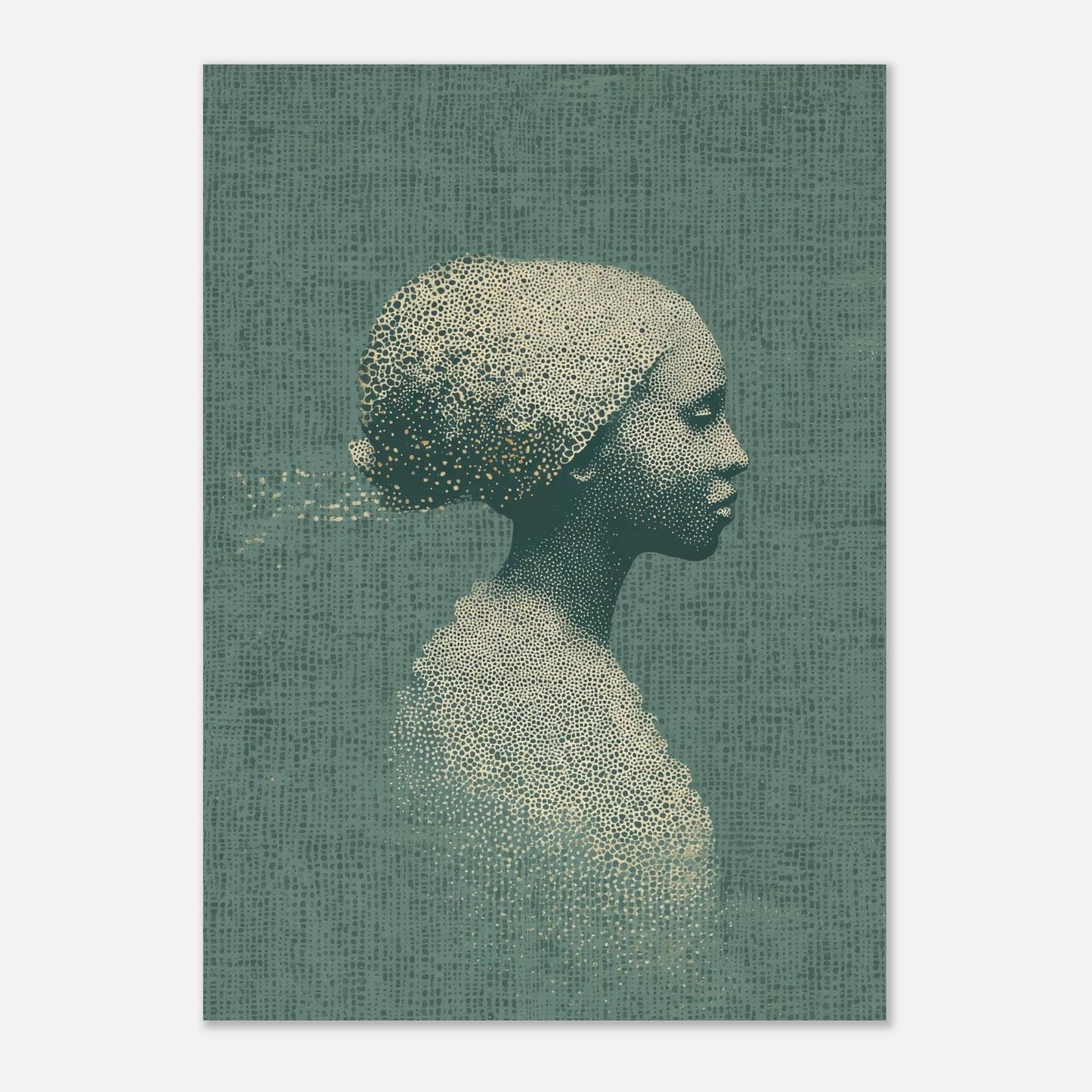 Artistic Pointillist Woman Poster - Sillystroke