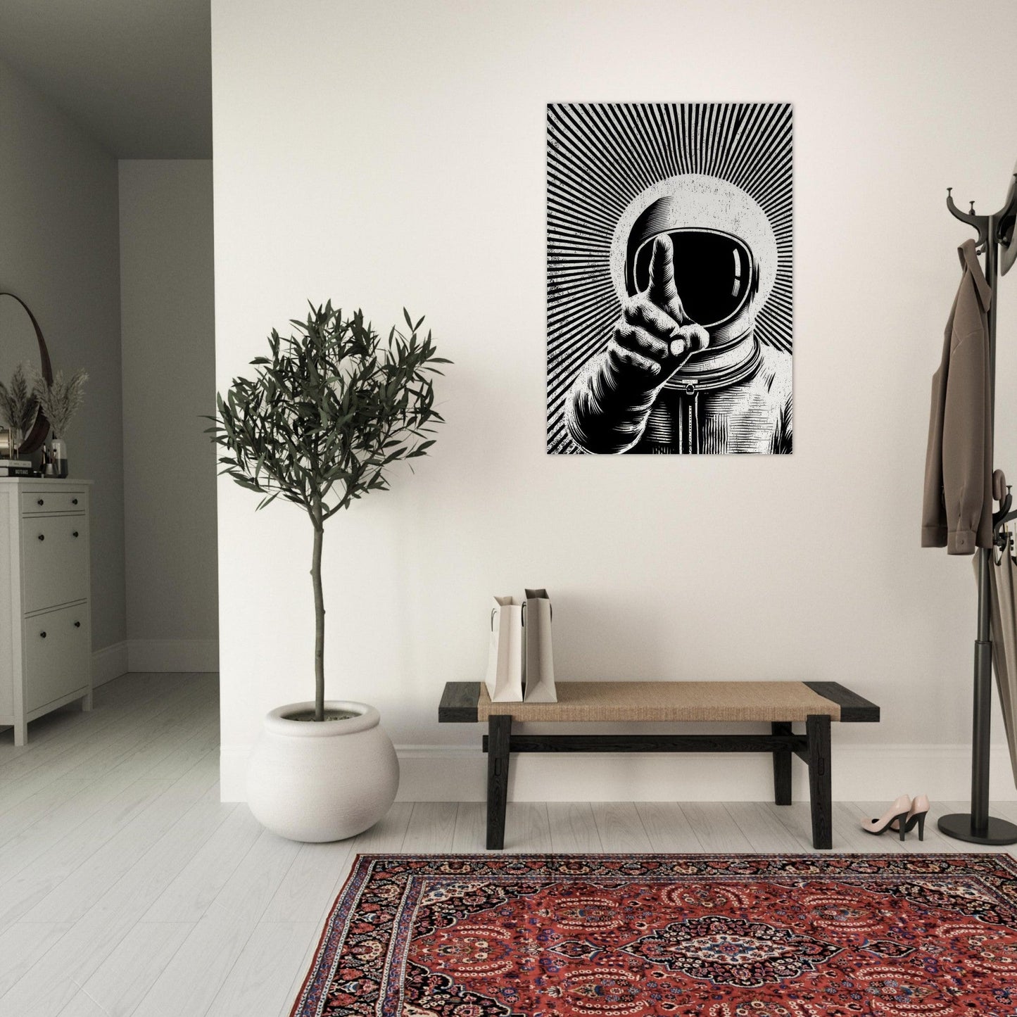 Astronaut art print poster - Sillystroke