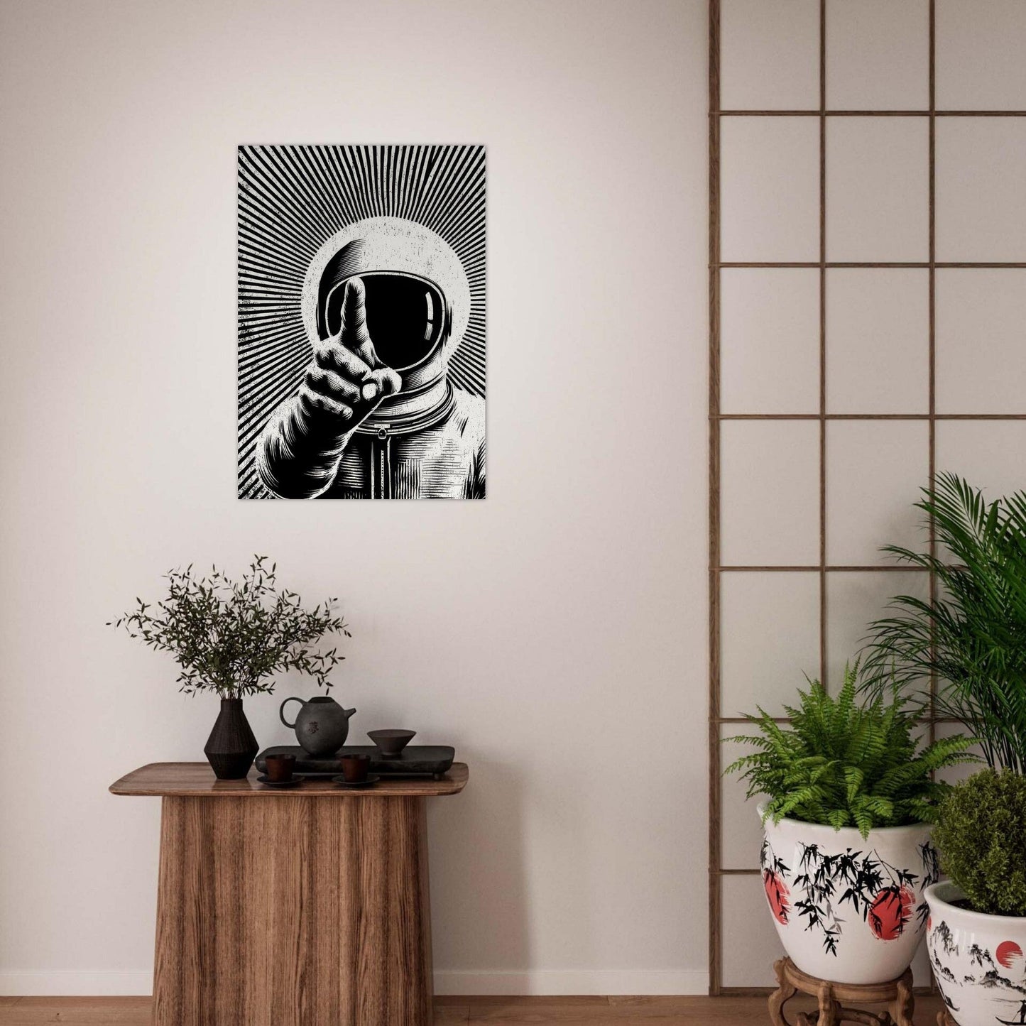 Astronaut art print poster - Sillystroke
