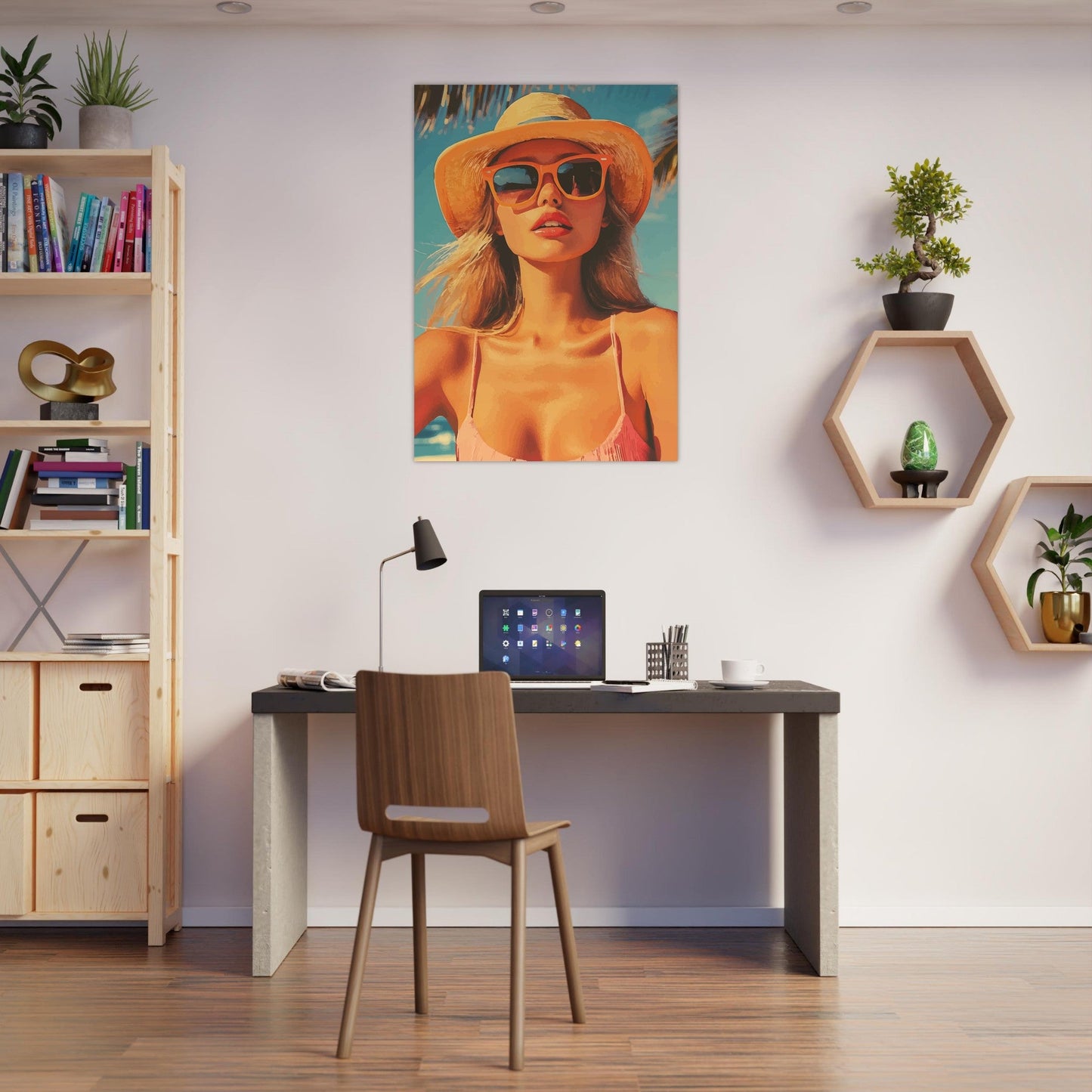 Beach woman portrait poster - Sillystroke