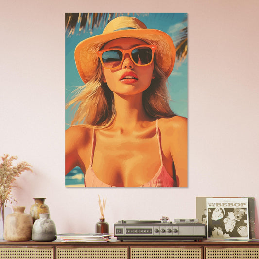 Beach woman portrait poster - Sillystroke