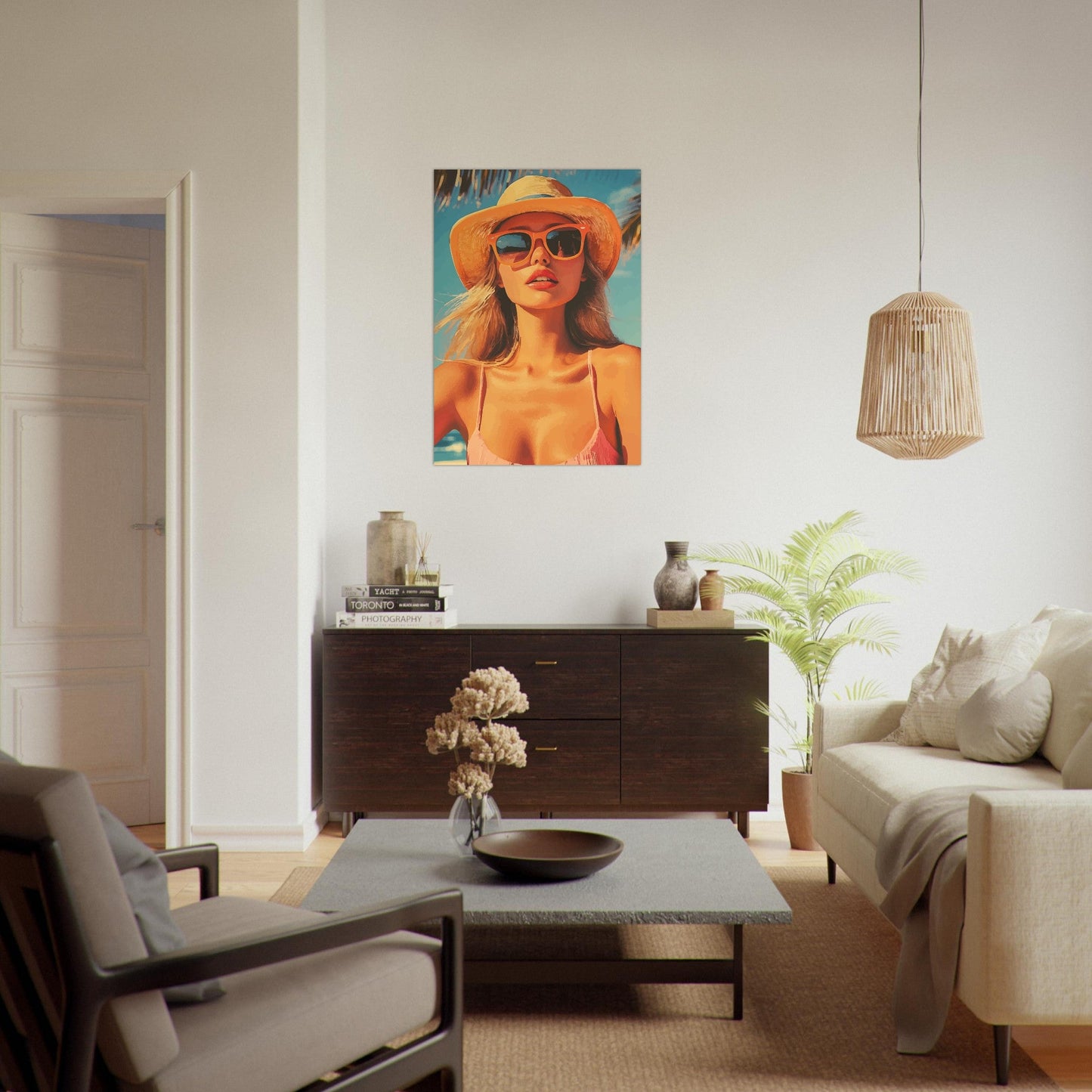 Beach woman portrait poster - Sillystroke