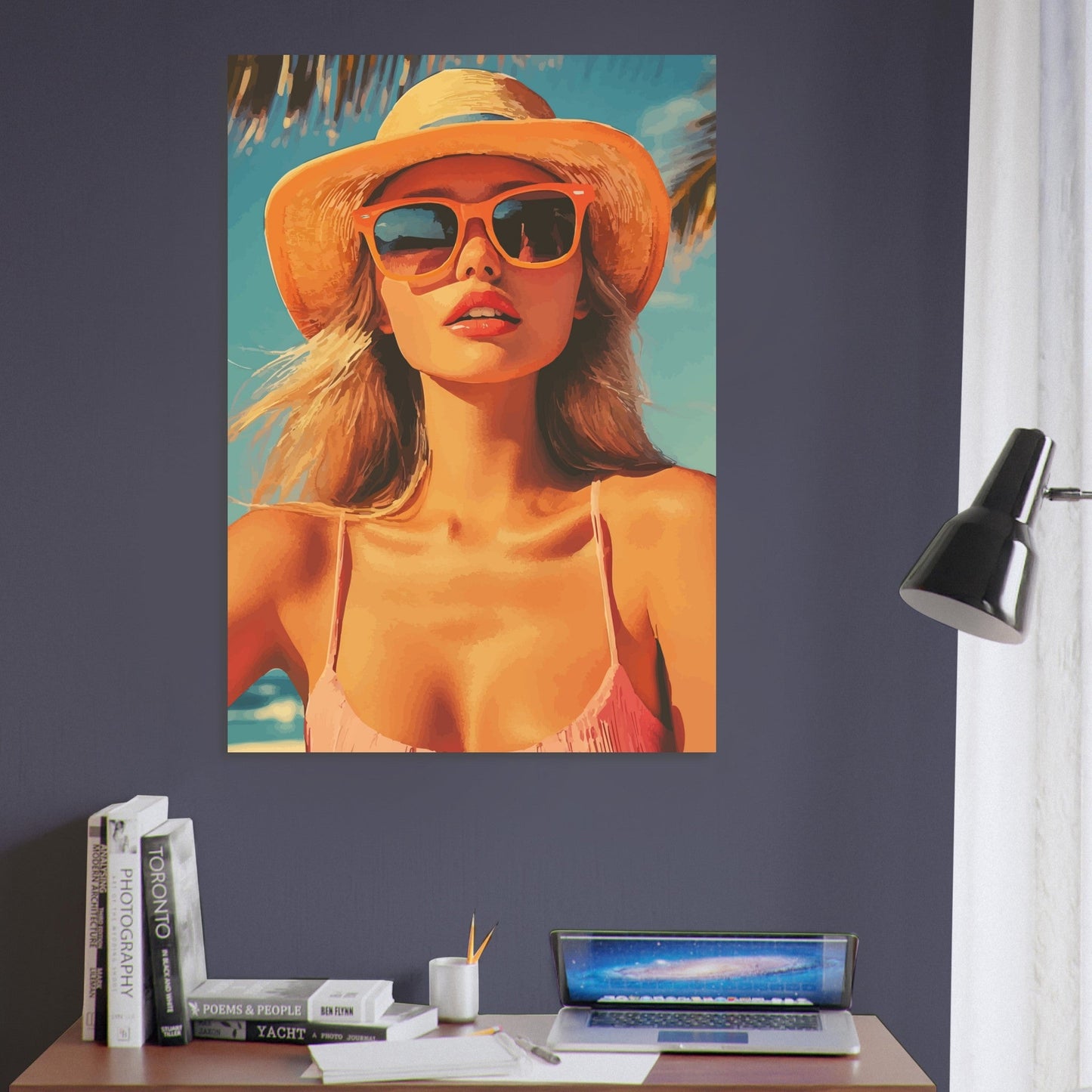 Beach woman portrait poster - Sillystroke
