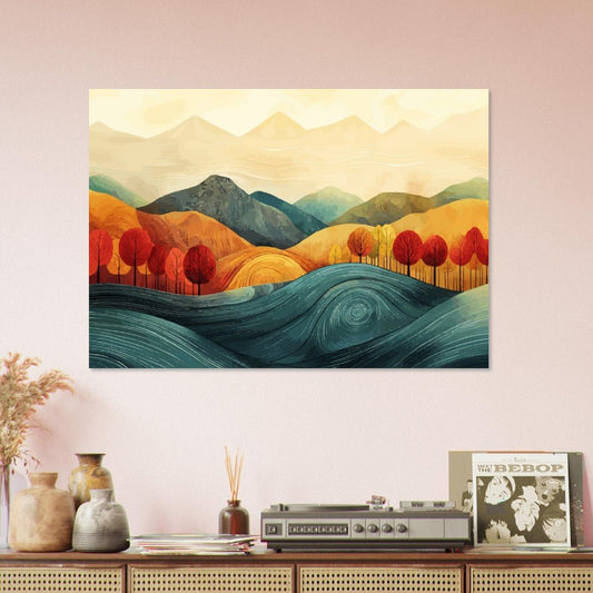 Beautiful Abstract Landscape in Autumn Colors - Sillystroke