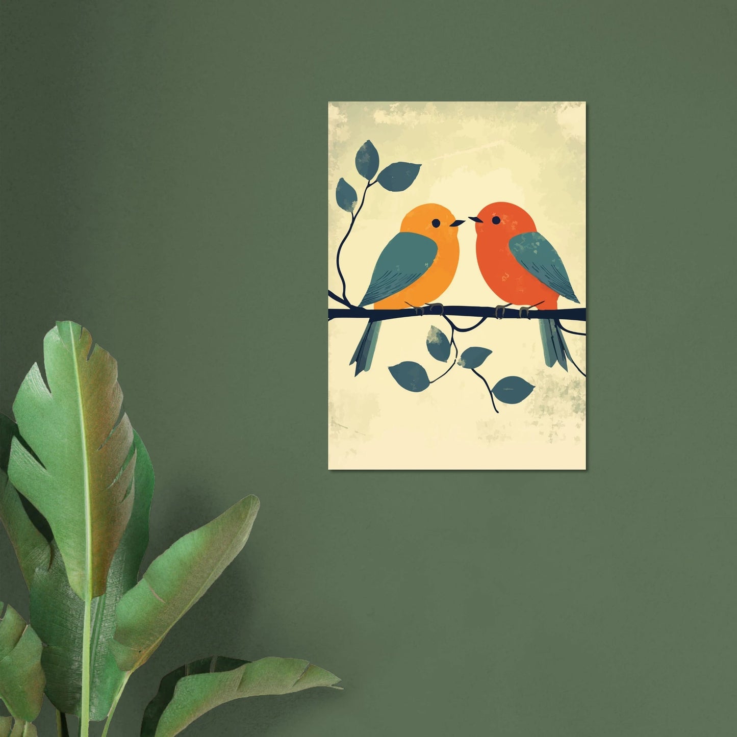 Birds on a branch poster - Sillystroke
