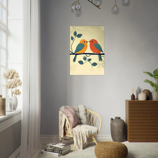 Birds on a branch poster - Sillystroke