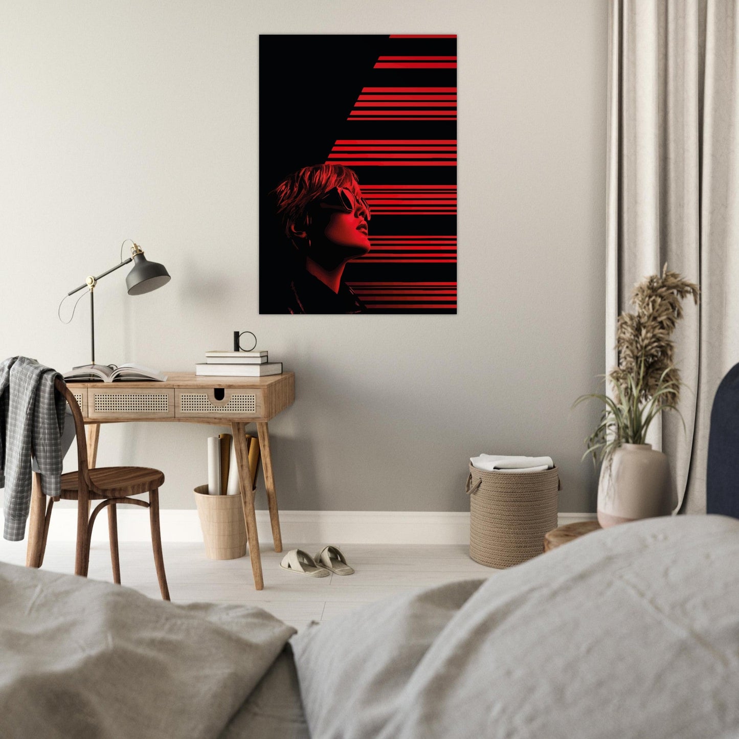 Black and red striped woman poster - Sillystroke