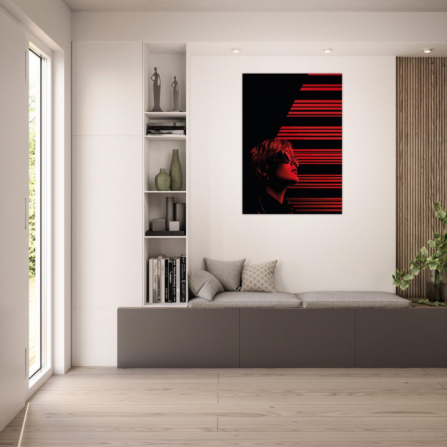 Black and red striped woman poster - Sillystroke