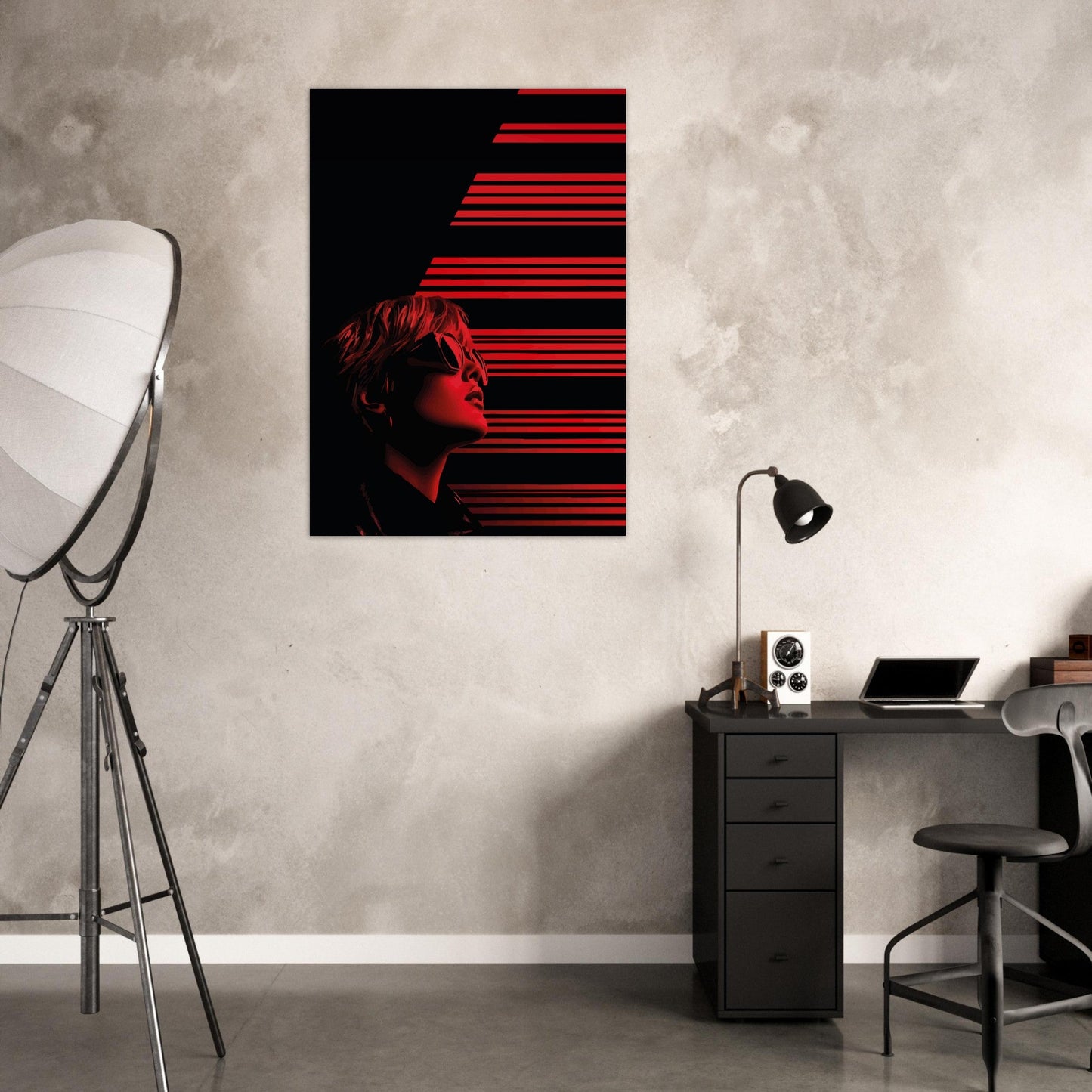Black and red striped woman poster - Sillystroke