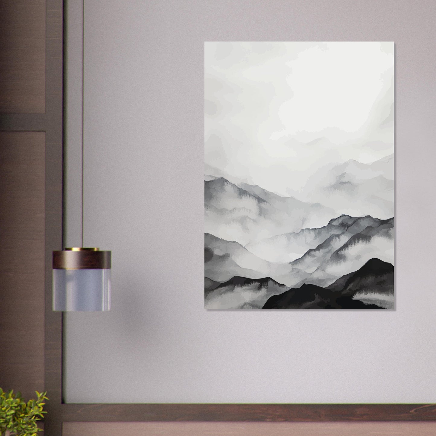 Black and white mountain view poster - Sillystroke