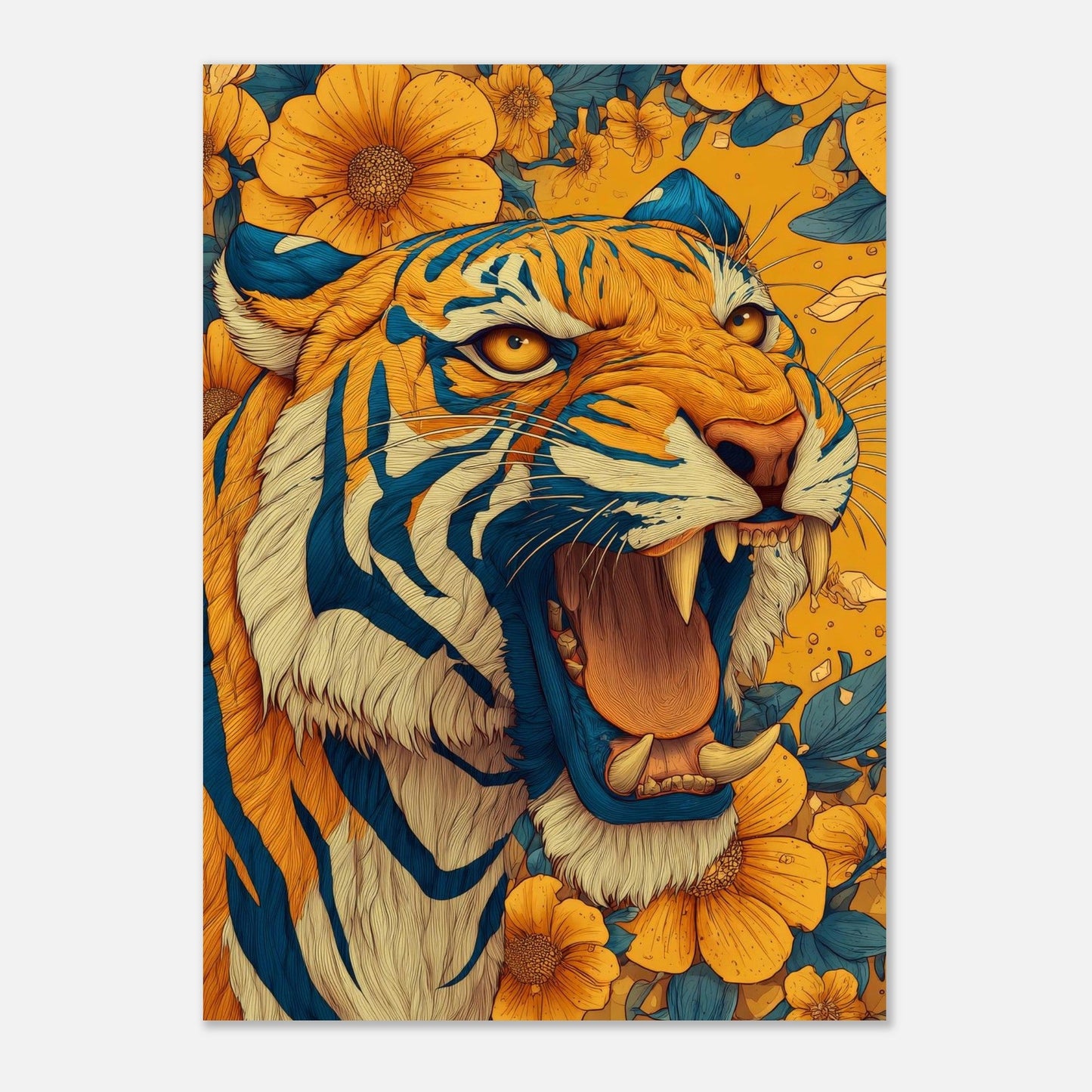 Blooming Tiger Poster - Sillystroke