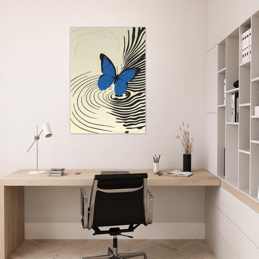 Blue butterfly poster - Sillystroke