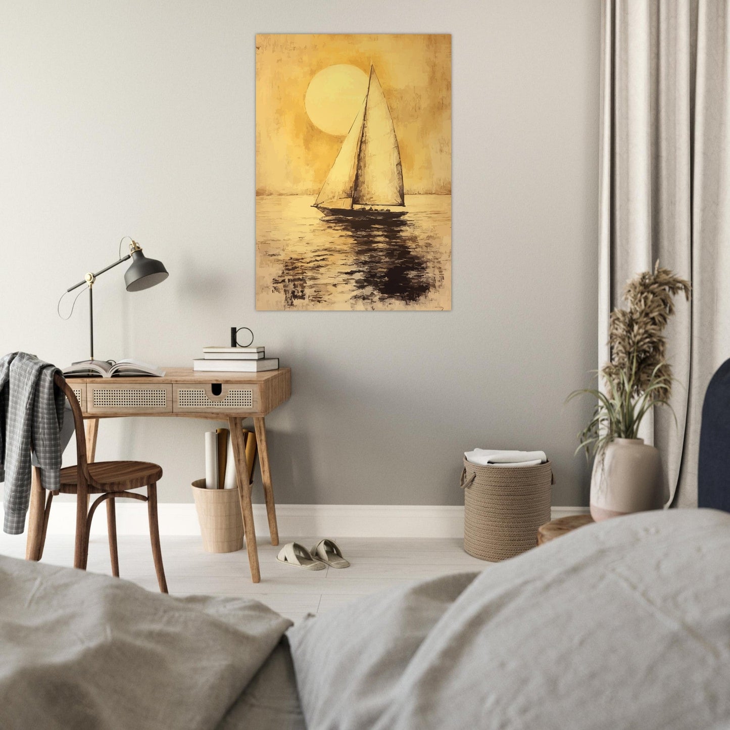 Boat at sunset poster - Sillystroke