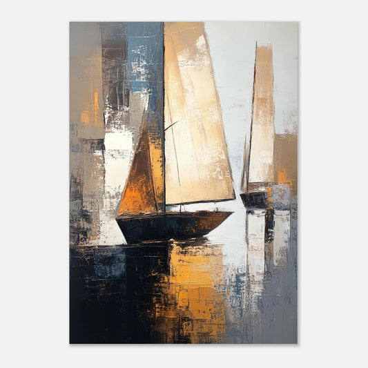 Boats painting poster - Sillystroke