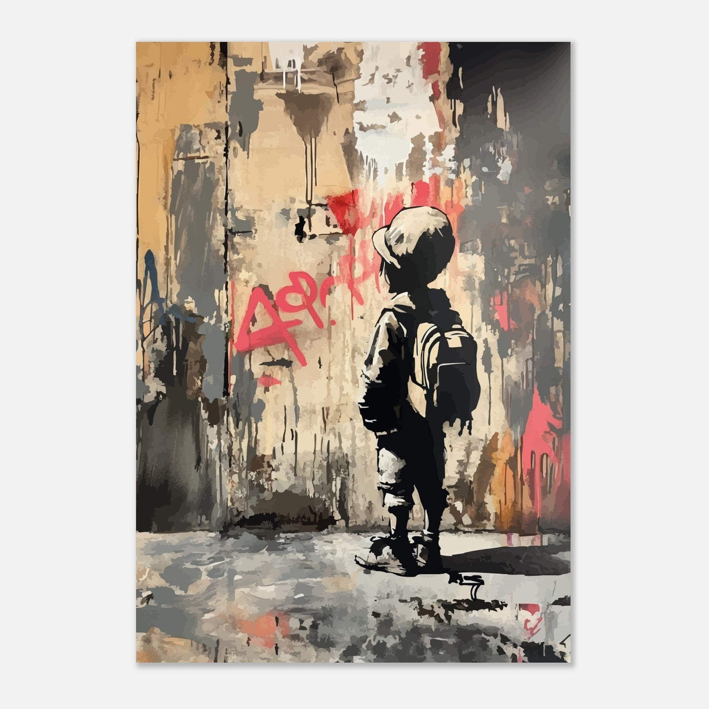 Boy street art graffiti poster - Sillystroke