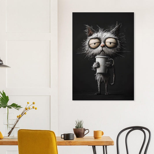 Caffeine cat poster - Sillystroke
