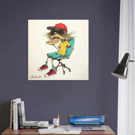 Charlie Boo - pizza poster - Sillystroke