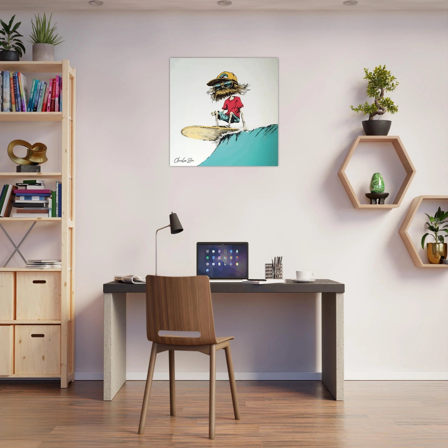 Charlie Boo - surfing wave poster - Sillystroke