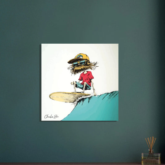 Charlie Boo - surfing wave poster - Sillystroke