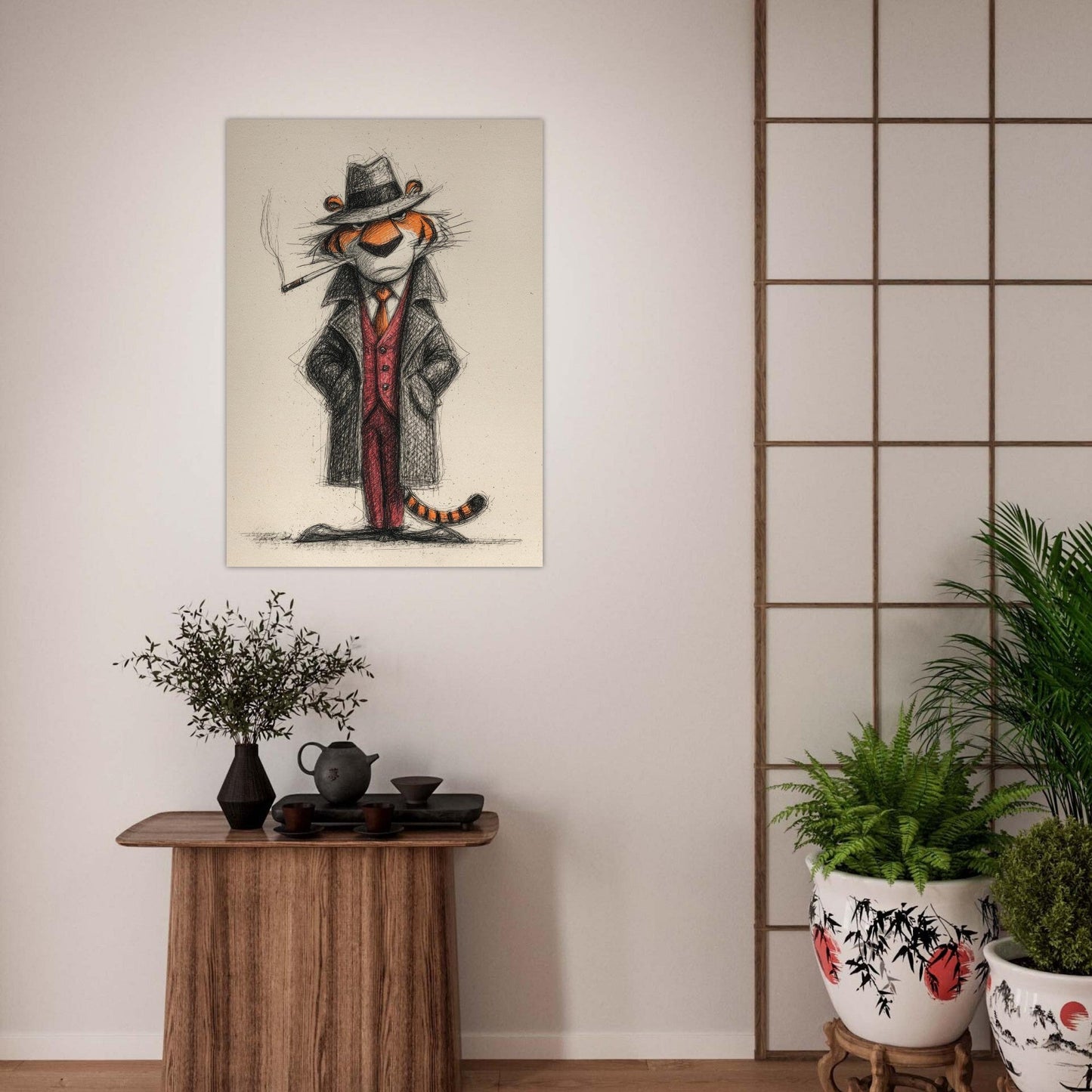 Cigar smoking tiger poster - Sillystroke