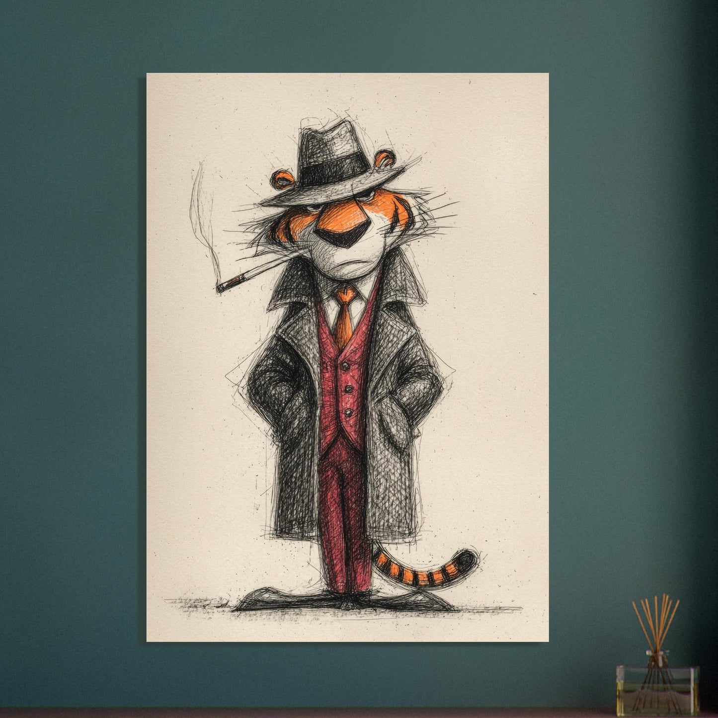 Cigar smoking tiger poster - Sillystroke