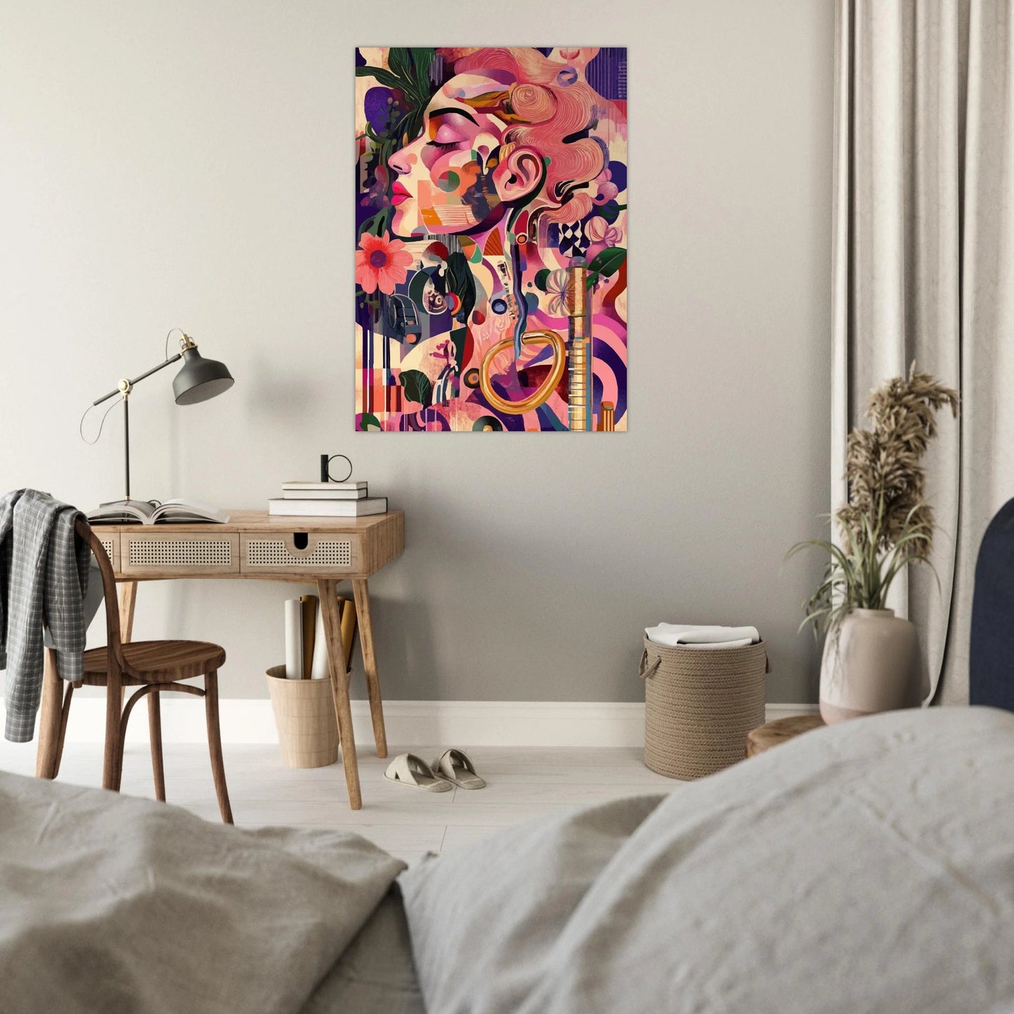 Color frenzy woman Illustration poster - Sillystroke