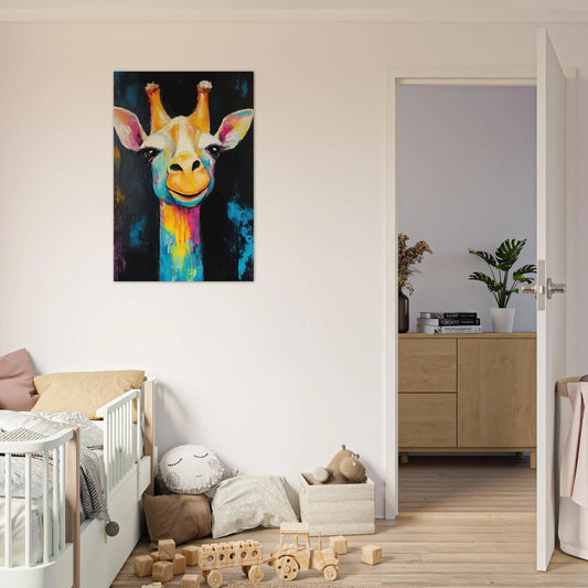 Colorful giraffe poster - Sillystroke