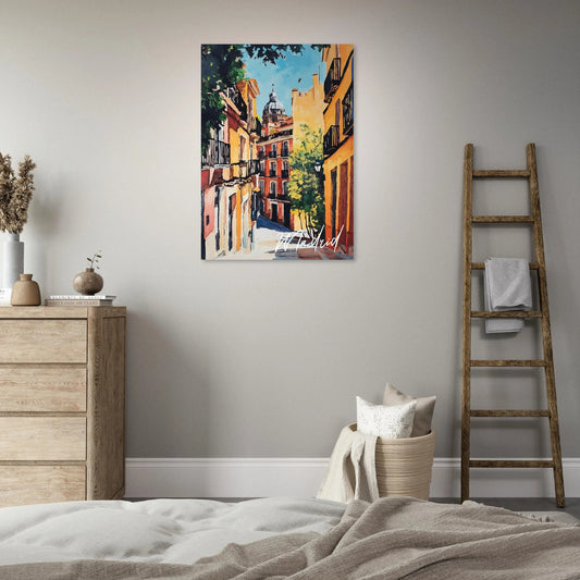 Colorful Madrid alley poster - Sillystroke