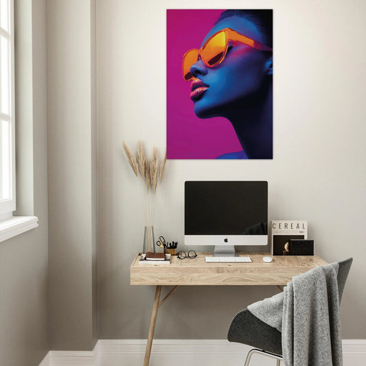 Colorful modern art vector portrait poster - Sillystroke