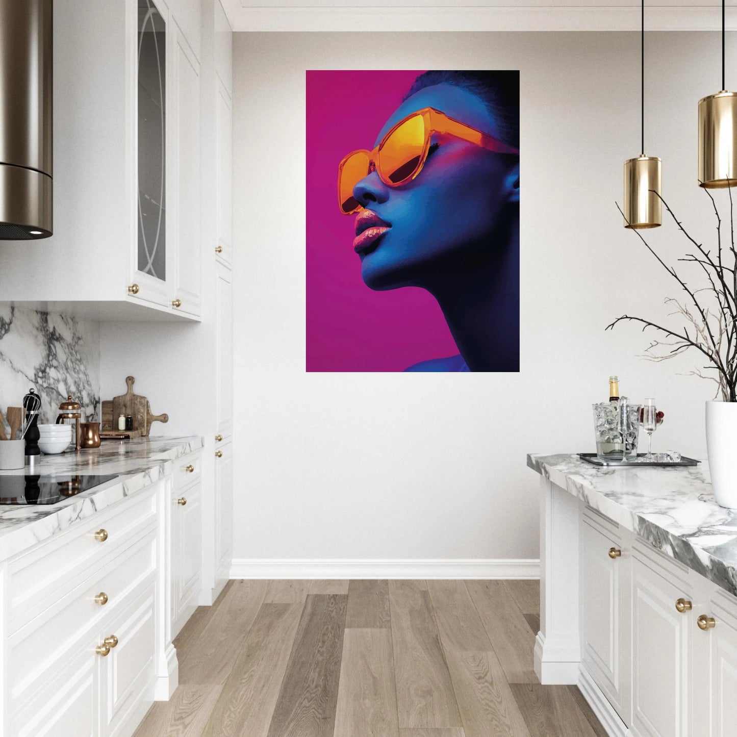 Colorful modern art vector portrait poster - Sillystroke