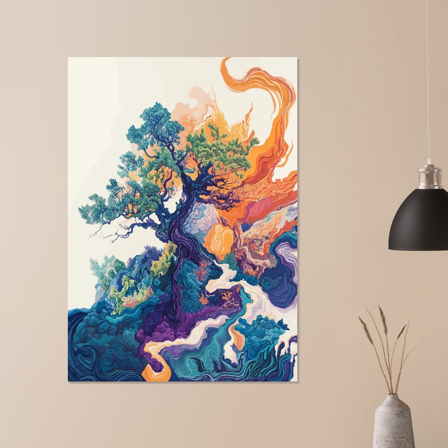 Colorful whimsy tree poster - Sillystroke
