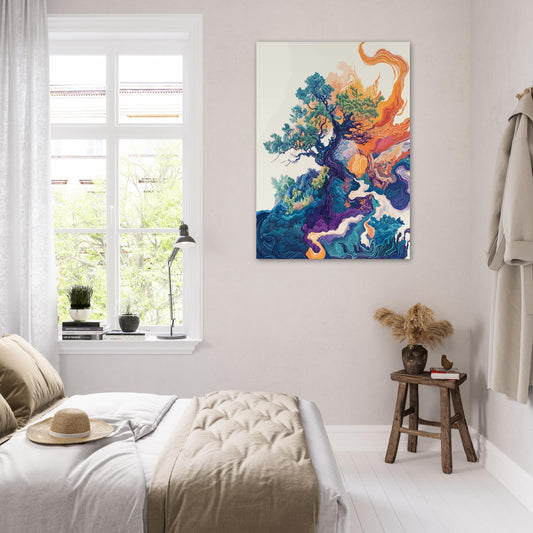 Colorful whimsy tree poster - Sillystroke