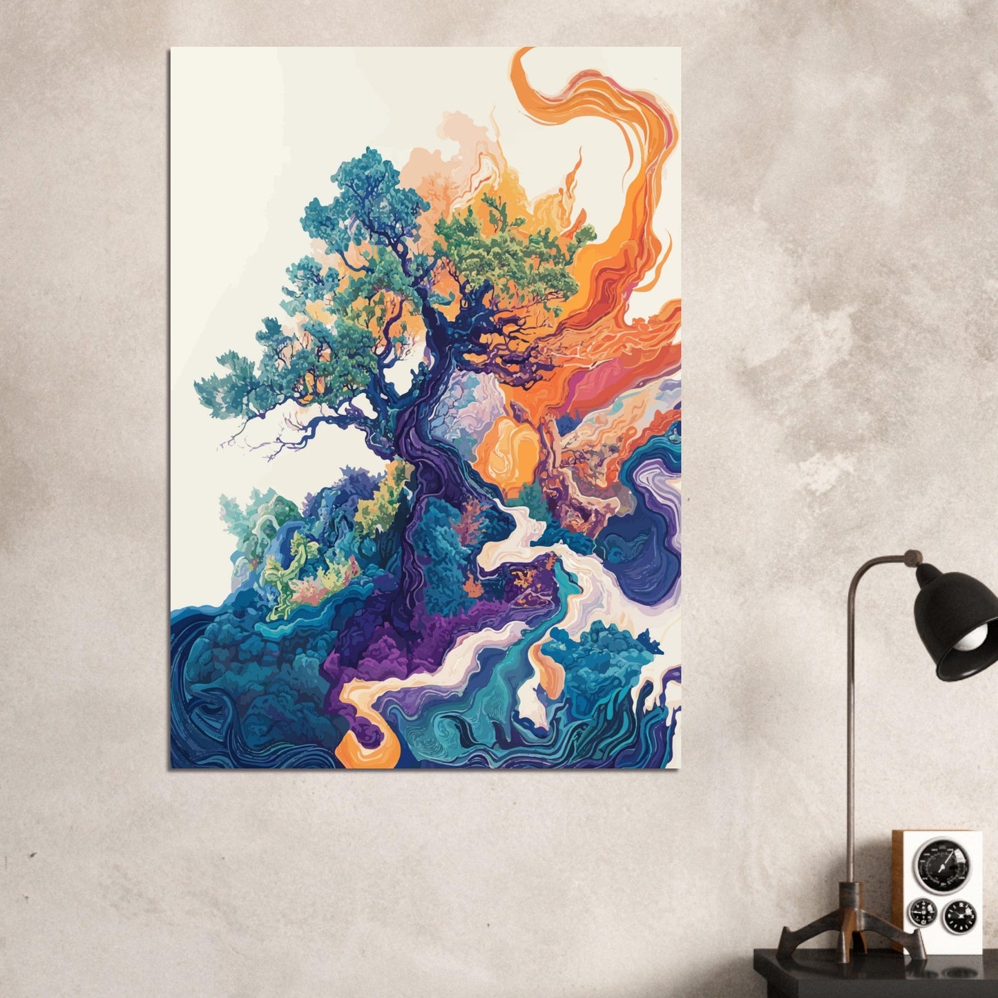 Colorful whimsy tree poster - Sillystroke