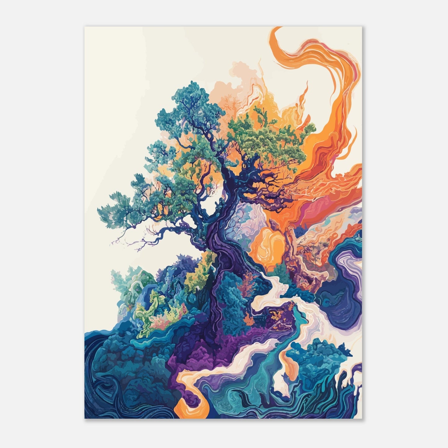 Colorful whimsy tree poster - Sillystroke