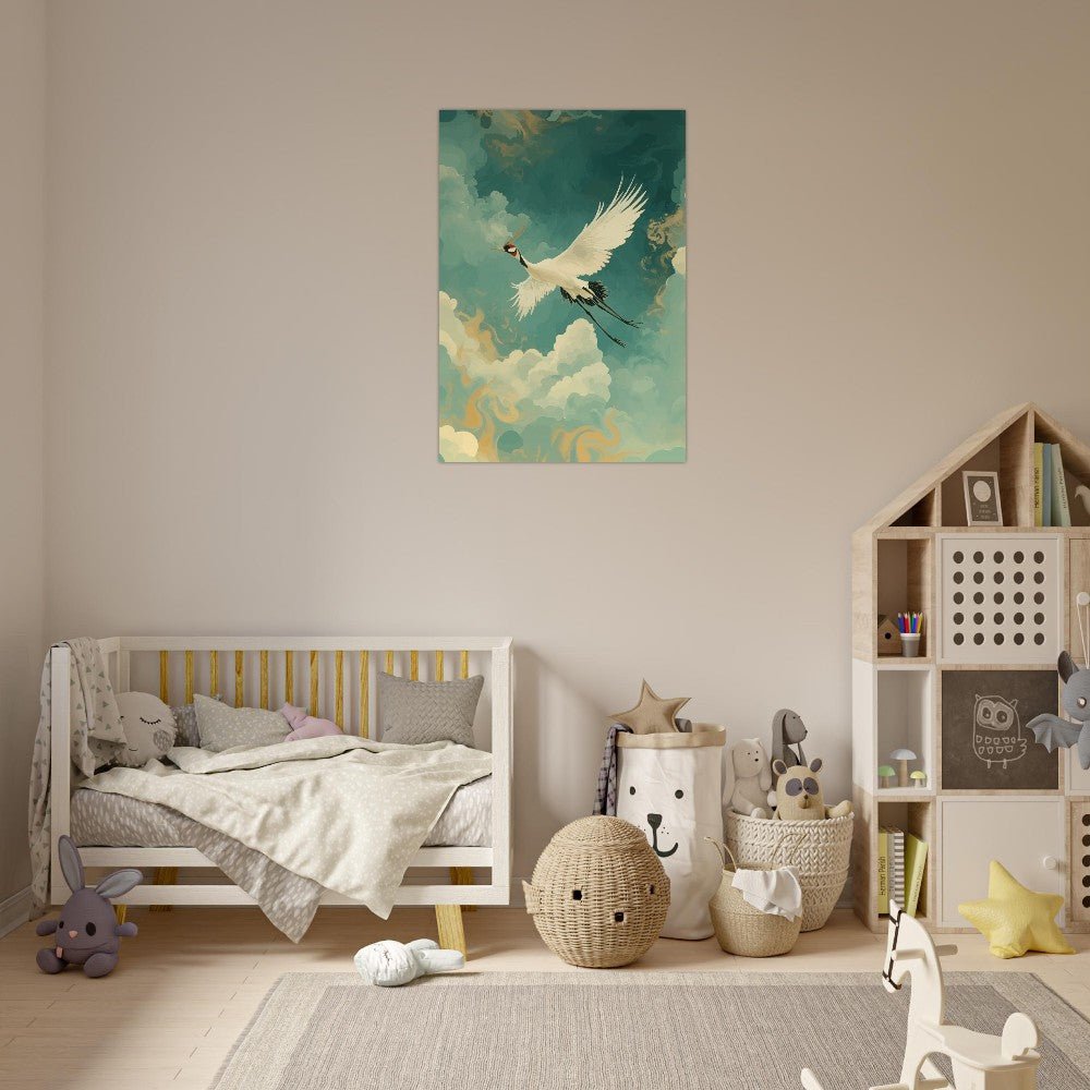 Crane in flight poster - Sillystroke