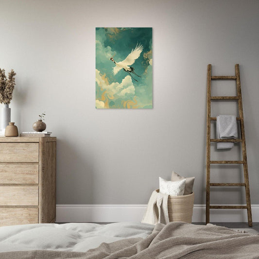 Crane in flight poster - Sillystroke