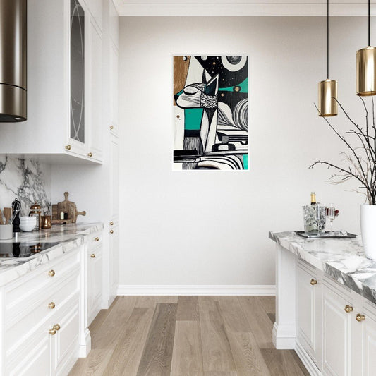 Cubist cat art poster - Sillystroke