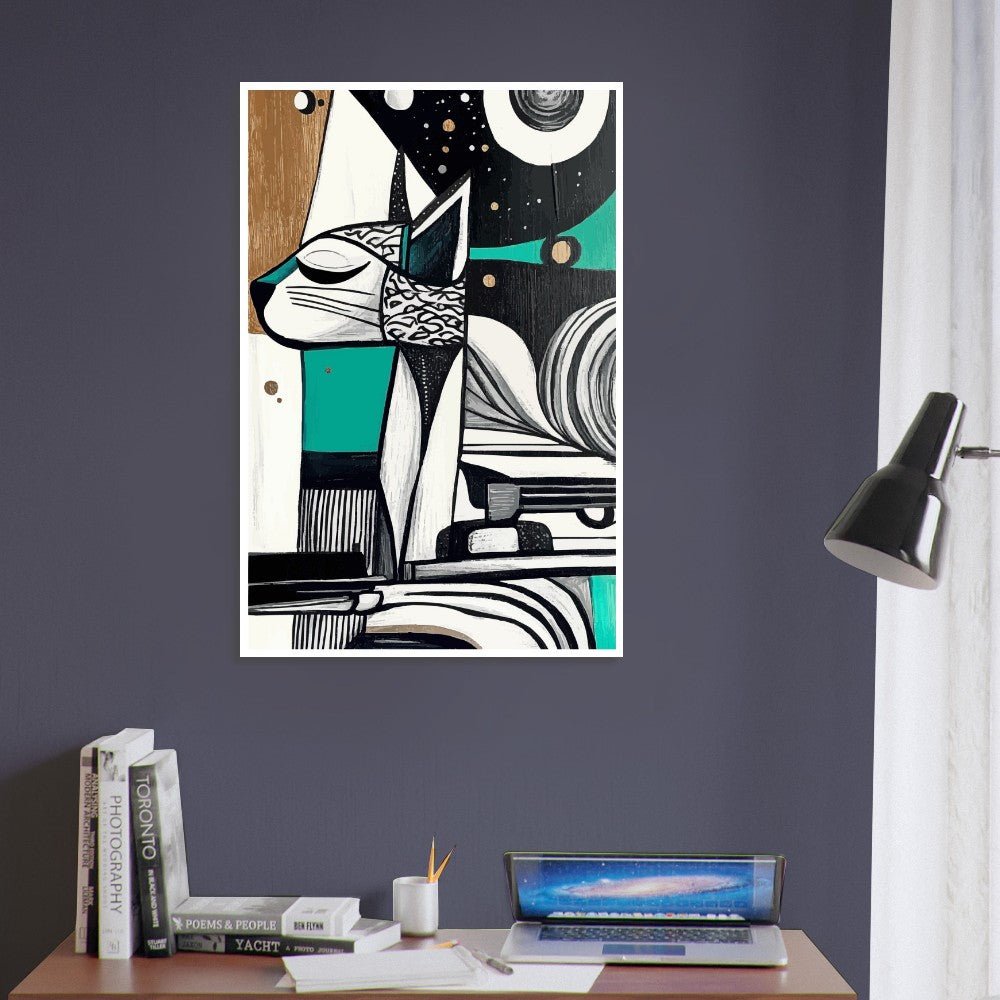 Cubist cat art poster - Sillystroke