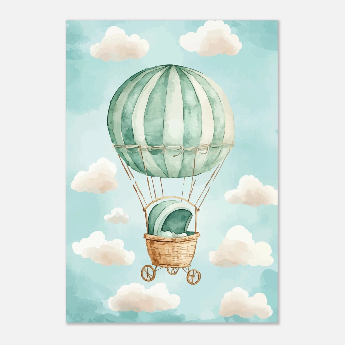 Cute air balloon poster - Sillystroke