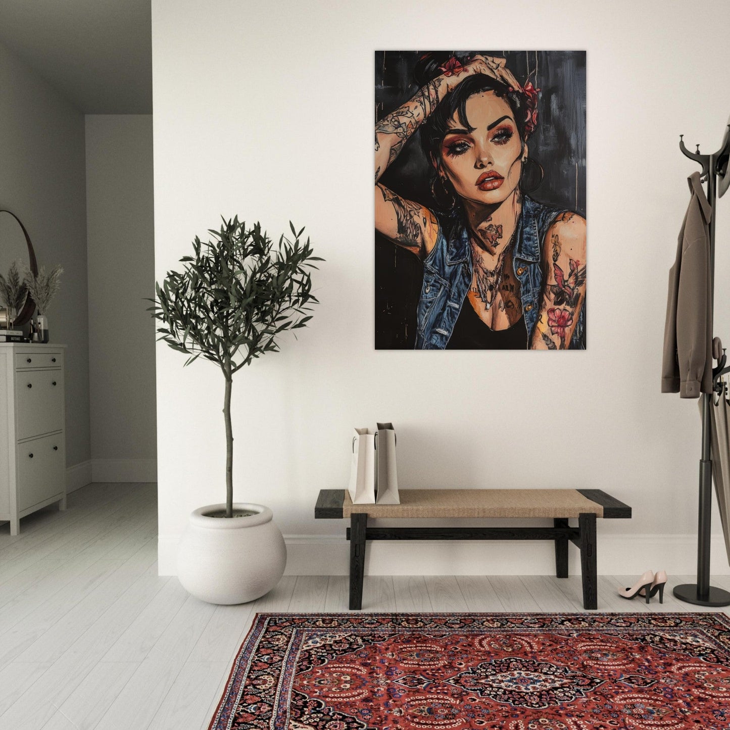 Denim tattooed woman poster - Sillystroke