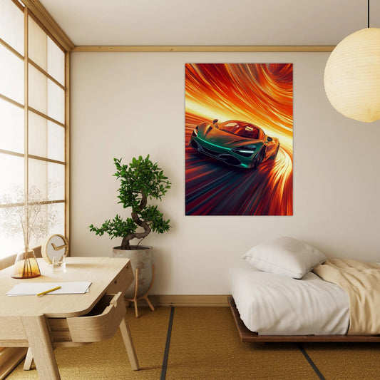 Fire car speed poster - Sillystroke