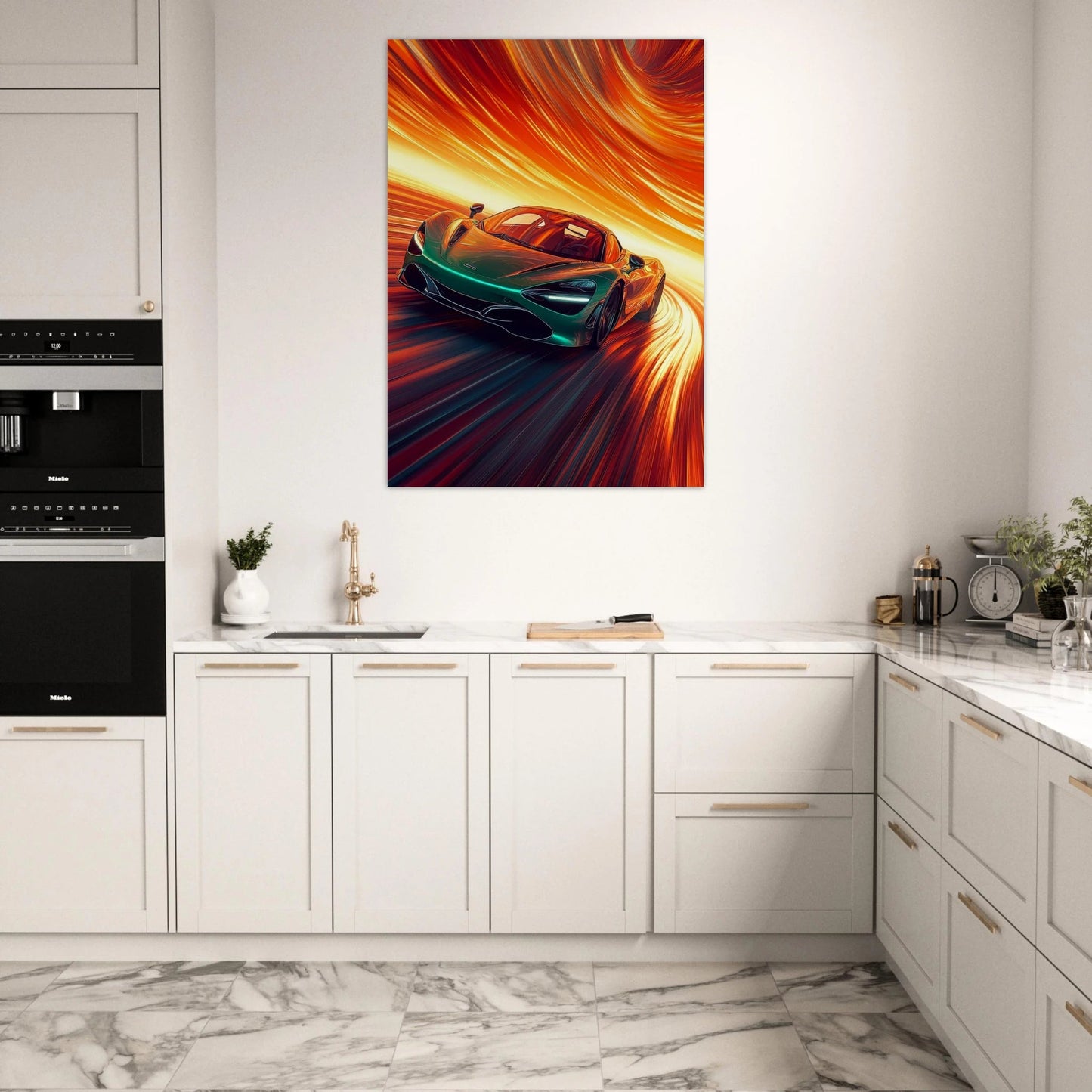 Fire car speed poster - Sillystroke