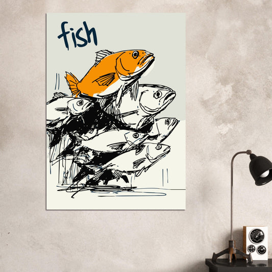 Fish illustration poster - Sillystroke