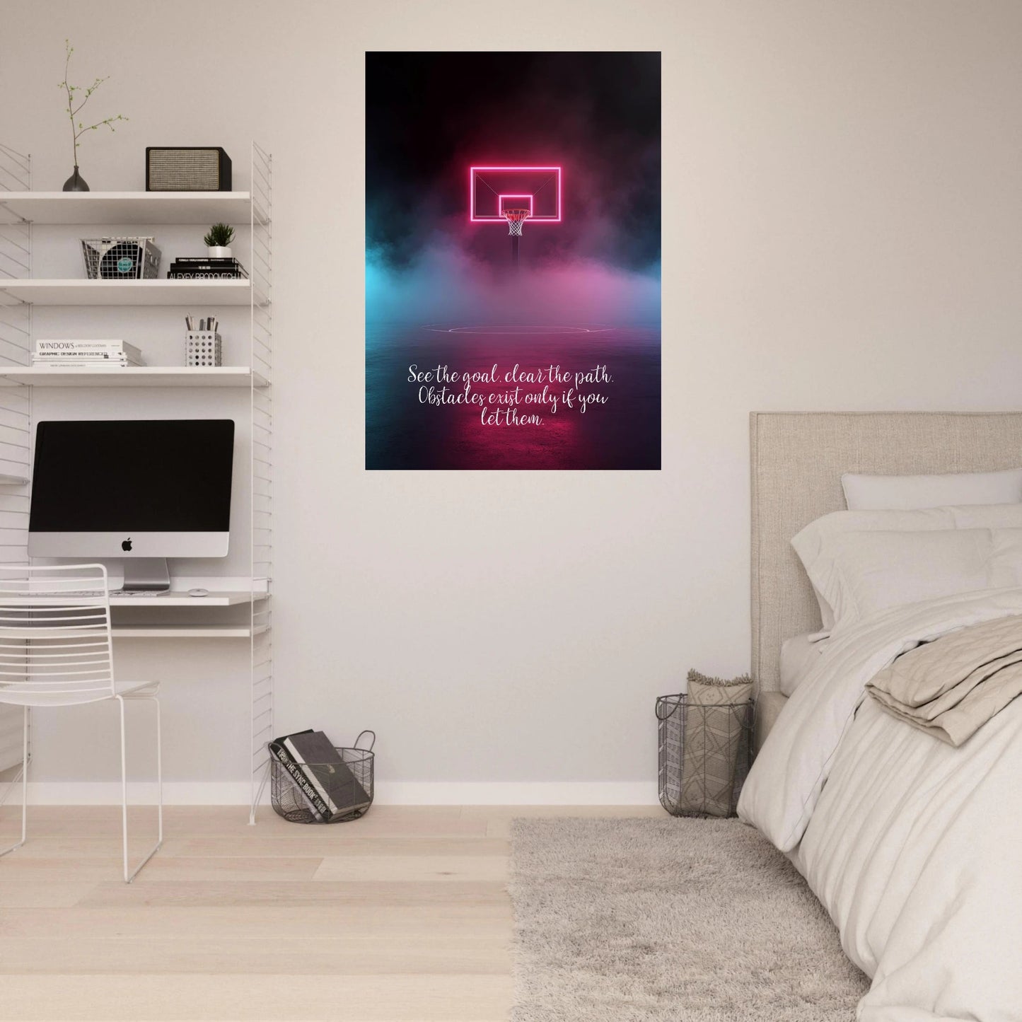 Futuristic basketball hoop poster - Sillystroke