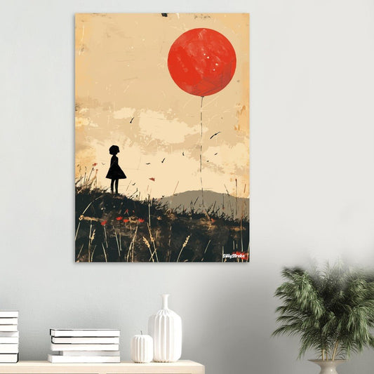 Girl with a big balloon poster - Sillystroke