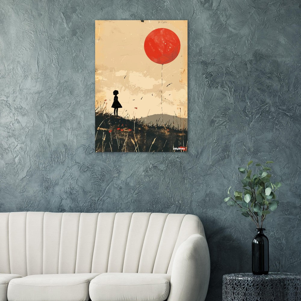 Girl with a big balloon poster - Sillystroke