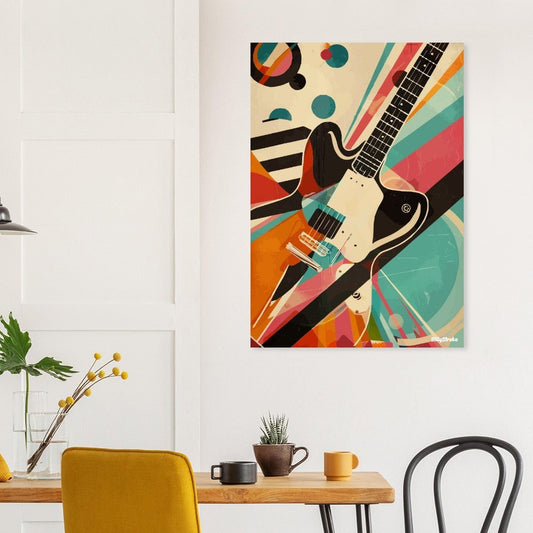 Gitarr retro flair poster - Sillystroke