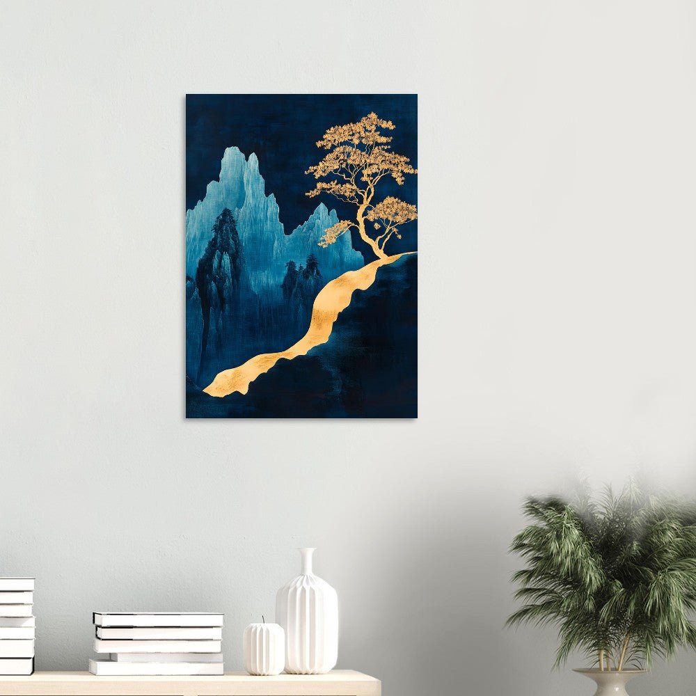 Golden path blue poster - Sillystroke